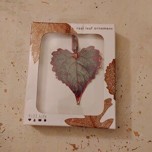 Still Life Real Leaf Ornament Collection 24 karat gold silver iridescent copper